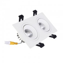 SPOT ENCASTRE CARRE COB BRIDGELUX 2X10W