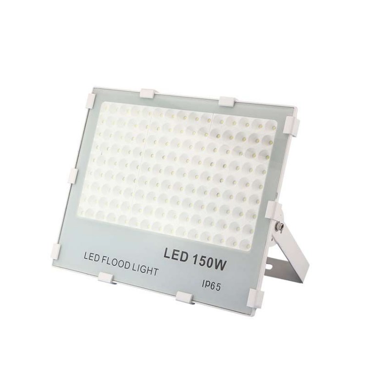Projecteur ext. blanc orientable 138x98x90mm pour lampe halo. 150Wmax