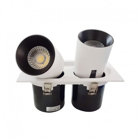 SPOT ALLUMINIUM ENCASTREE ROND BLANC LED EPISTAR 2*15W DL