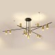 SUSPENSION NOIR AVEC 12 TETES GOLD FER FORGE+ALUM D138*H65 GU10