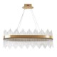 Suspension en plaque Gold verre claire fer et cristal D80*35