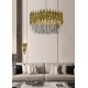 SUSPENSION LINE LUNE GOLD ET CRISTAL D80 E14